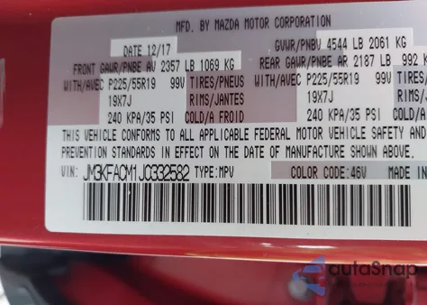 2018 Mazda Cx-5 Touring from USA, damaged, VIN JM3KFACM1J0332582